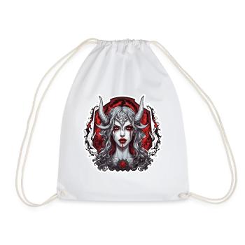 diabolical woman / blood / gothic / heavy metal - Drawstring Bag - white - Front