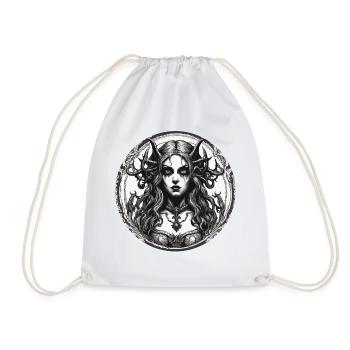 diabolical woman / blood / gothic / heavy metal - Drawstring Bag - white - Front