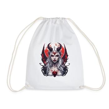 diabolical woman / blood / gothic / heavy metal - Drawstring Bag - white - Front