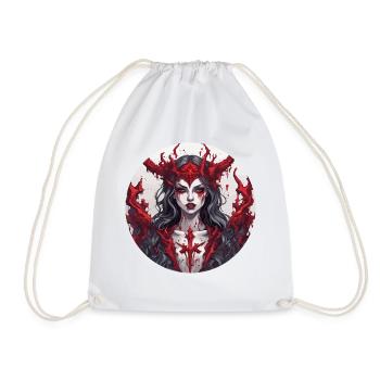 diabolical woman / blood / gothic / heavy metal - Drawstring Bag - white - Front