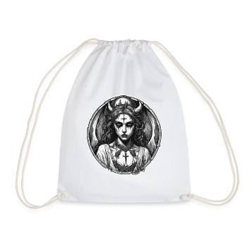 diabolical woman / blood / gothic / heavy metal - Drawstring Bag - white - Front