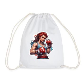 Boxer / Sports / Fight / Arena / Boxing Ring / Fists - Drawstring Bag - white - Front