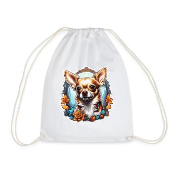 Chihuahua / small dog / animal / tiny / breed - Drawstring Bag - white - Front
