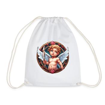 Cupid / Love / Arrow / Heart / Valentine's Day - Drawstring Bag - white - Front