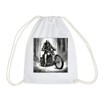 Biker / Motorrad Fahrer / Biker / Zweirad / Cross - Turnbeutel - Weiß - Vorne