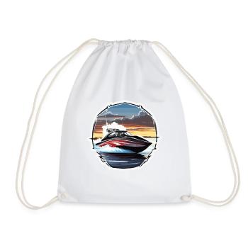 Bateau pirate / Bateau / Mer / Océan / Vagues - Sac de sport léger - blanc - Devant