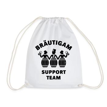Bräutigam Support Team (JGA / Bierfässer / B) - Turnbeutel - Weiß - Vorne