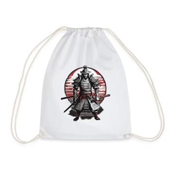 Samurai / Japanisch / Harakiri / Katana / Mann - Turnbeutel - Weiß - Vorne