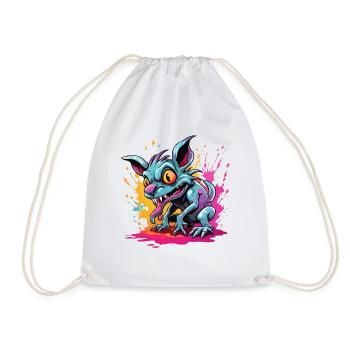 Chupacabra / Sucking Creature / Monster /Spain - Drawstring Bag - white - Front