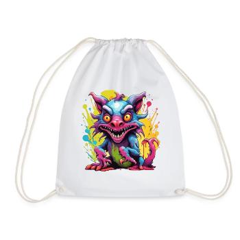 Chupacabra / Sucking Creature / Monster /Spain - Drawstring Bag - white - Front