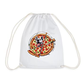 Pizza / Fast Food / Italian / Margherita - Drawstring Bag - white - Front
