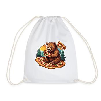 Pizza / Fast Food / Italian / Margherita - Drawstring Bag - white - Front