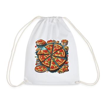 Pizza / Fast Food / Italian / Margherita - Drawstring Bag - white - Front