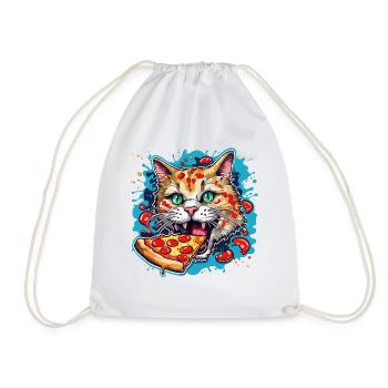 Pizza / Fast Food / Italian / Margherita - Drawstring Bag - white - Front