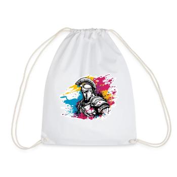 Spartan / Warrior / Fighter / Ancient / Sparta - Drawstring Bag - white - Front