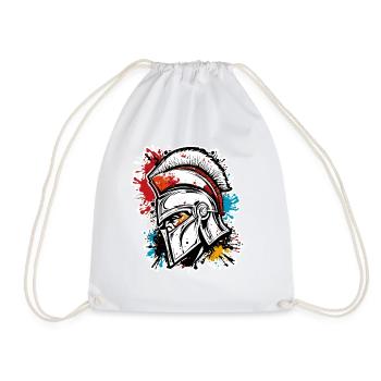Spartan / Warrior / Fighter / Ancient / Sparta - Drawstring Bag - white - Front