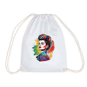 Rockabilly / Pin-up Girl / Girl Power / Années 50 - Sac de sport léger - blanc - Devant