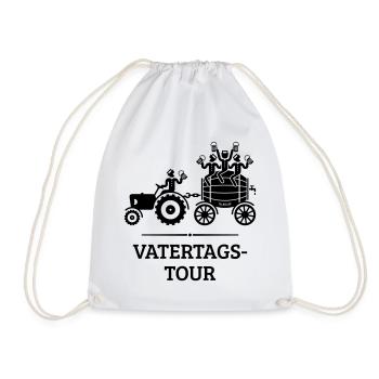 Vatertagstour Trecker Bierfass (Vatertag / Black) - Turnbeutel - Weiß - Vorne