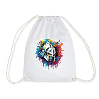Spartan / Warrior / Fighter / Ancient / Sparta - Drawstring Bag - white - Front