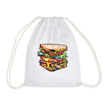 Sandwich / Sandwich / Nourriture / Épicerie - Sac de sport léger - blanc - Devant