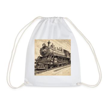 Plan / Sépia / Vintage / Rétro / Robot - Sac de sport léger - blanc - Devant