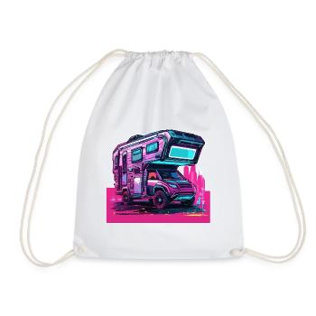 Camping-car / Camping-car / camping / Roadtrip / Voyage - Sac de sport léger - blanc - Devant