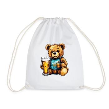 Ours en peluche / Peluche / Animal en peluche / Idée cadeau - Sac de sport léger - blanc - Devant