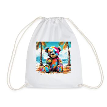 Ours en peluche / Peluche / Animal en peluche / Idée cadeau - Sac de sport léger - blanc - Devant