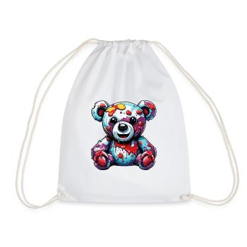 Ours en peluche / Peluche / Animal en peluche / Idée cadeau - Sac de sport léger - blanc - Devant