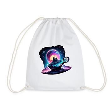 Silhouette / Forest / Portrait / Trees / Mug - Drawstring Bag - white - Front