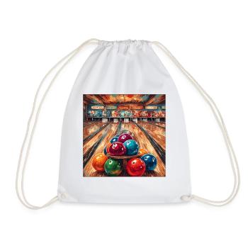 Bowling / Quilles / Bowling / Pin / Strike - Sac de sport léger - blanc - Devant