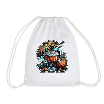 Cocktail / Bar / Mixing / Drink / Exotic / Club - Drawstring Bag - white - Front