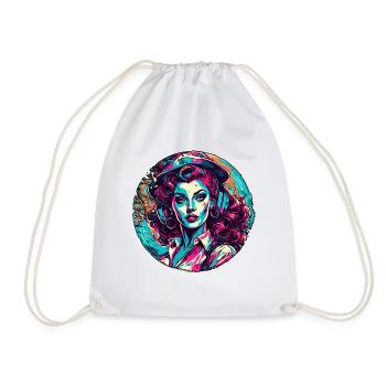 Marin / Pin-up / Navire / Bateau / Ancre / Dame - Sac de sport léger - blanc - Devant