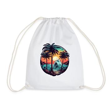 Strand / Insel / Urlaub / Sommer / Sonne / Meer - Turnbeutel - Weiß - Vorne