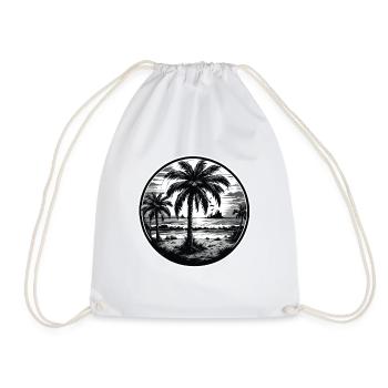 Strand / Insel / Urlaub / Sommer / Sonne / Meer - Turnbeutel - Weiß - Vorne