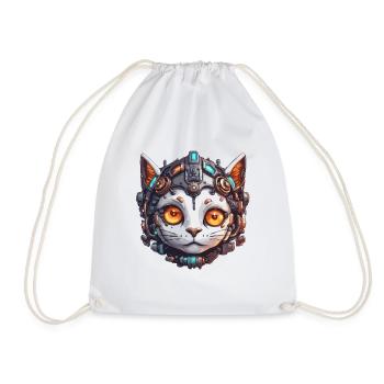 Robot Animal / AI / Mechanized Animals / Comic - Drawstring Bag - white - Front