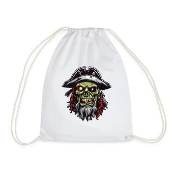 Pirate / Ahoy / Anchor / Captain / Skull / Rum - Drawstring Bag - white - Front