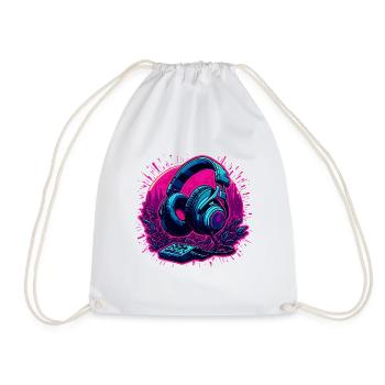 Casque / Audio / Musique / Son / Cool - Sac de sport léger - blanc - Devant