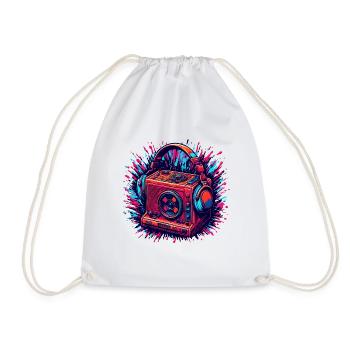 Headphones / Audio / Music / Sound / Cool - Drawstring Bag - white - Front