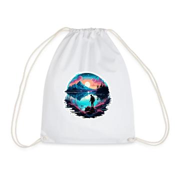 Pêcheur Siluette / Pêche / Poissons / Lac / Sport - Sac de sport léger - blanc - Devant