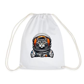 Astronaute / Espace / Animal / Chat / Vaisseau spatial - Sac de sport léger - blanc - Devant
