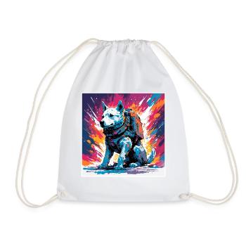 Astronaute / Espace / Vaisseau spatial / Chien - Sac de sport léger - blanc - Devant