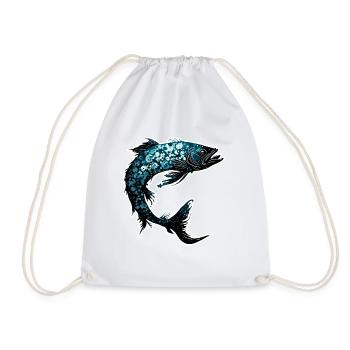 Pêcheur Siluette / Pêche / Poissons / Lac / Sport - Sac de sport léger - blanc - Devant