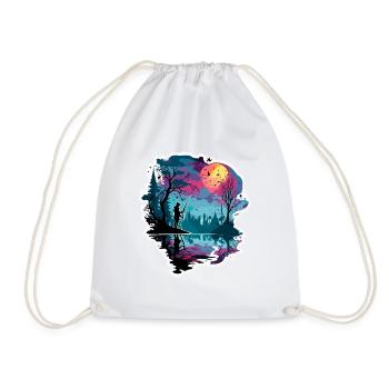 Pêcheur Siluette / Pêche / Poissons / Lac / Sport - Sac de sport léger - blanc - Devant
