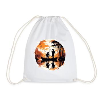 Pêcheur Siluette / Pêche / Poissons / Lac / Sport - Sac de sport léger - blanc - Devant
