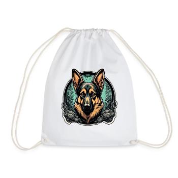 Chien / Animal / Animal de compagnie / Poilu / Berger allemand - Sac de sport léger - blanc - Devant