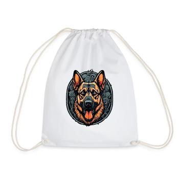 Chien / Animal / Animal de compagnie / Poilu / Berger allemand - Sac de sport léger - blanc - Devant