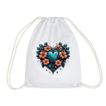 Heart / Mother's Day / Love / Holidays / Love - Drawstring Bag - white - Front