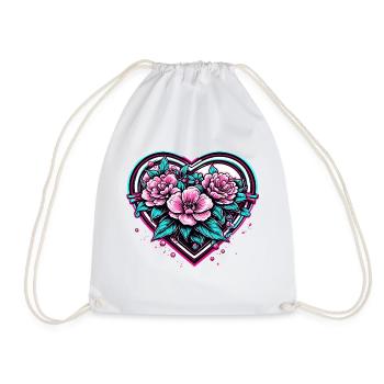 Heart / Mother's Day / Love / Holidays / Love - Drawstring Bag - white - Front