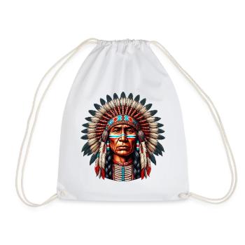 Amérindien Peau rouge d’Amérique - Sac de sport léger - blanc - Devant